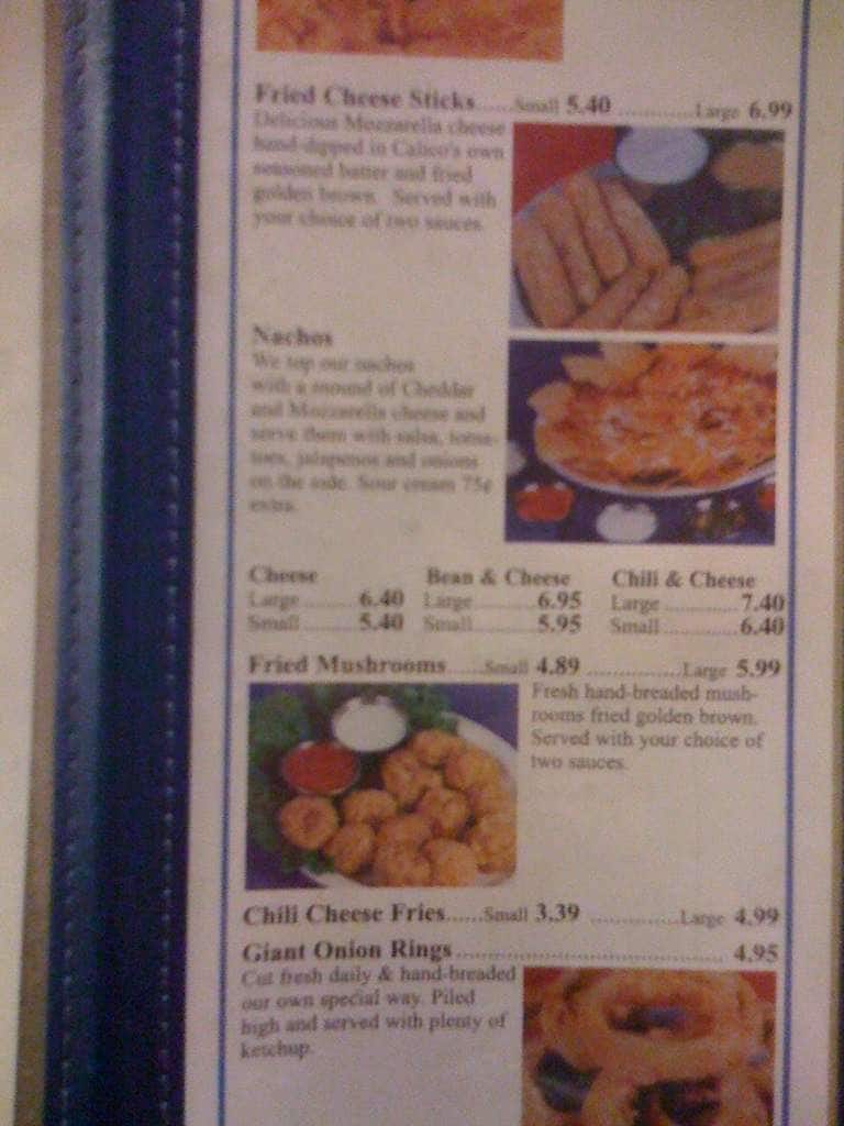Menu at Calico County restaurant, Fort Smith