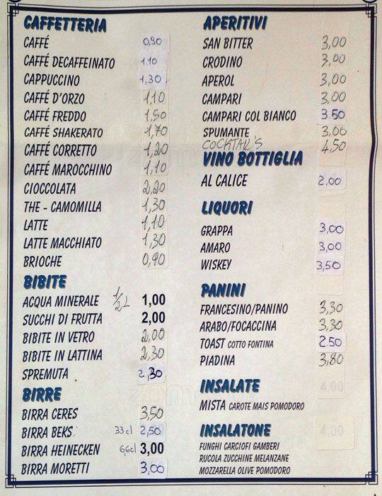 Menu di Bollicine 