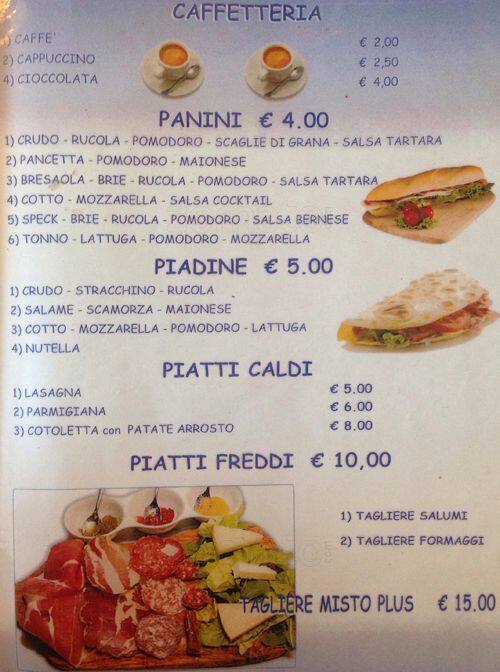 Menu di Birreria Uragano 