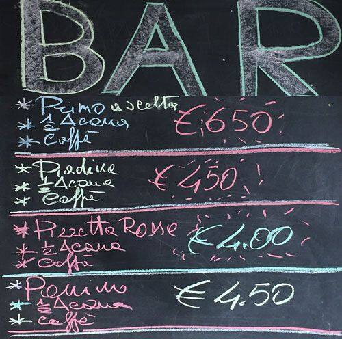 Menu di Bar Nicodemi 