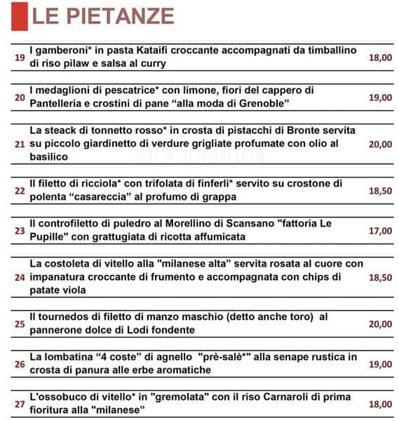 Menu di Al Posto Giusto 