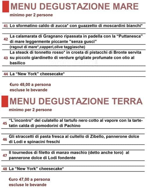 Menu di Al Posto Giusto 