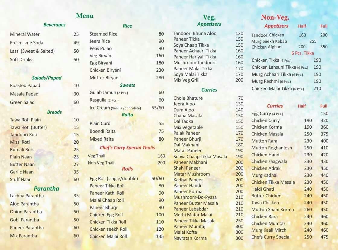 Chef's Curry Menu, Menu for Chef's Curry, Sector 72, Noida Zomato