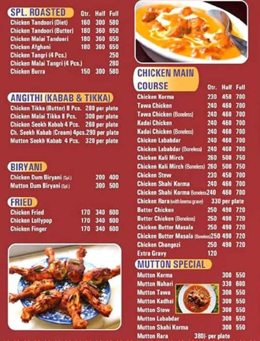 Menu of Apni Rasoi, Rajouri Garden, New Delhi