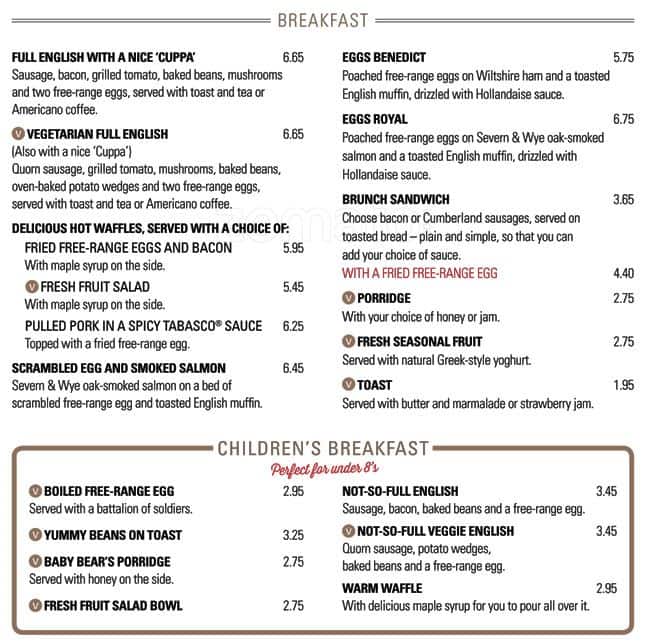 The Slug and Lettuce Menu, Menu for The Slug and Lettuce, Didsbury