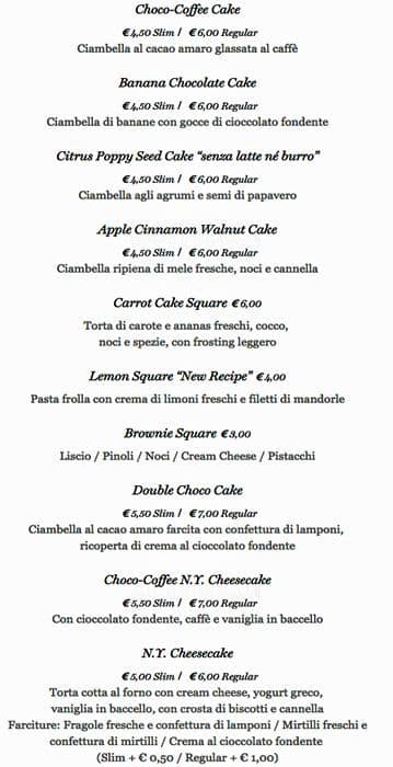 Menu di California Bakery 