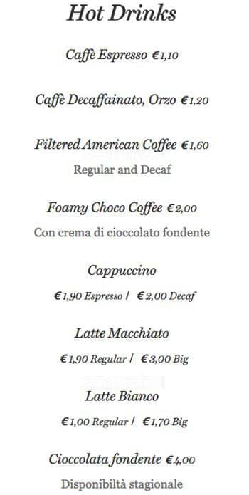 Menu di California Bakery 