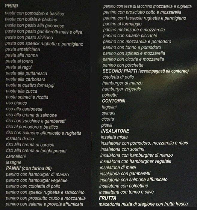 Menu di Goloseum 