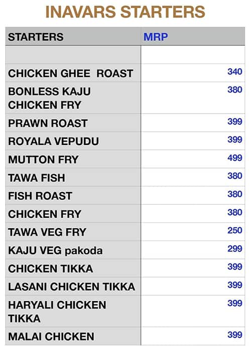 INAVARS menu