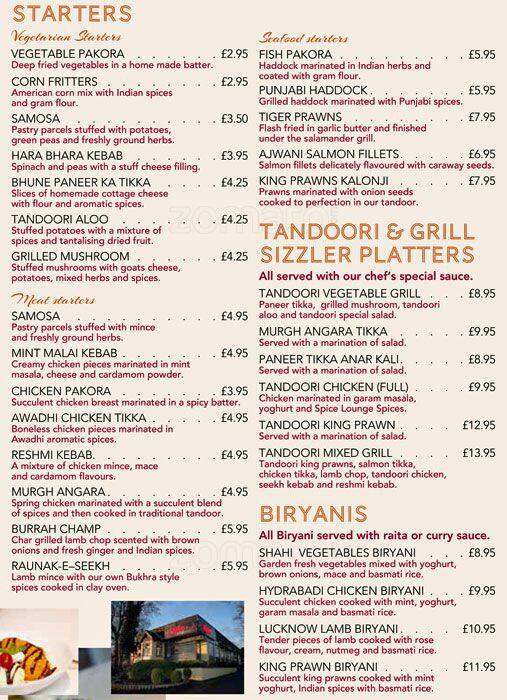 Spice Lounge Kitchen Menu Menu For Spice Lounge Kitchen Drumbrae