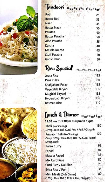 Sanyog Veg Restaurant menu