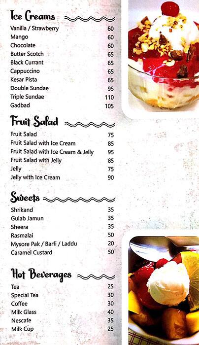 Sanyog Veg Restaurant menu