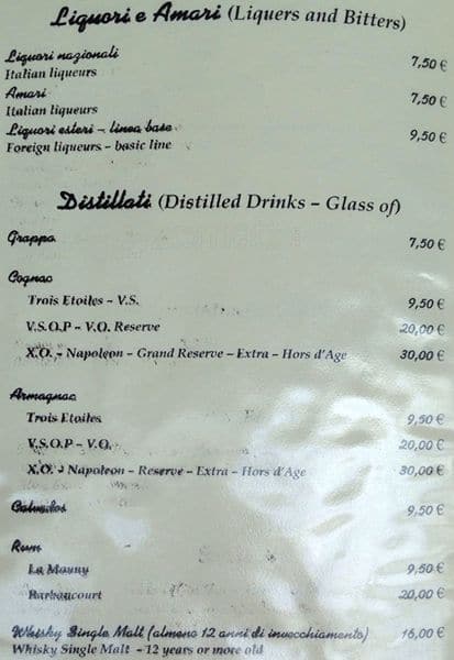 Menu di Il Salotto di Milano 