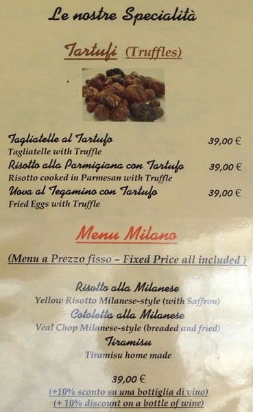 Menu di Il Salotto di Milano 