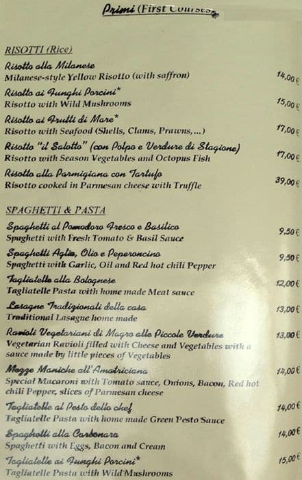 Menu di Il Salotto di Milano 