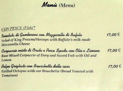Menu di Il Salotto di Milano 
