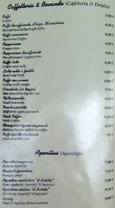 Menu di Il Salotto di Milano 