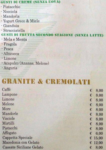 Menu di Il Cigno Caffè Pasticceria 