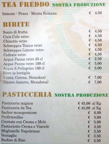 Menu di Il Cigno Caffè Pasticceria 