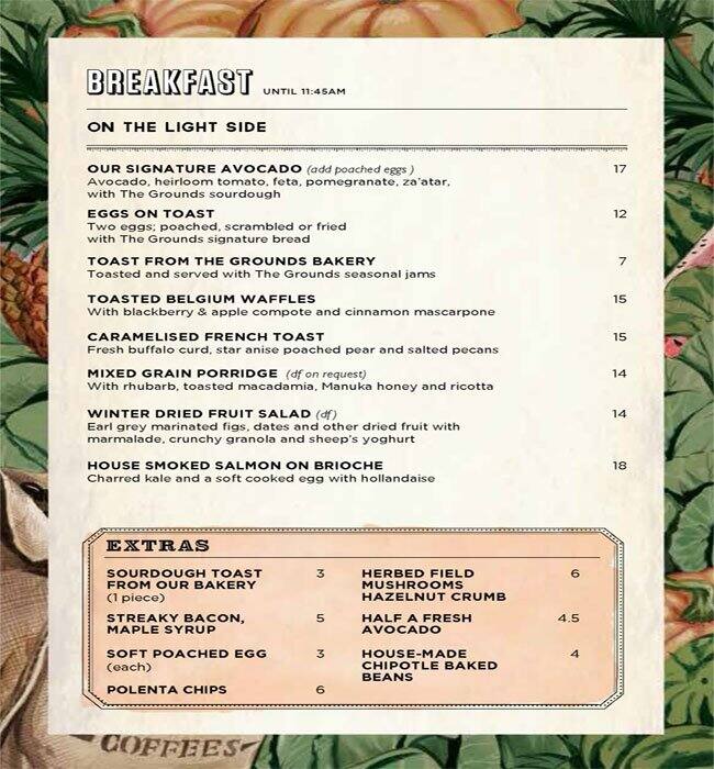 The Grounds of Alexandria Cafe Menu Urbanspoon/Zomato