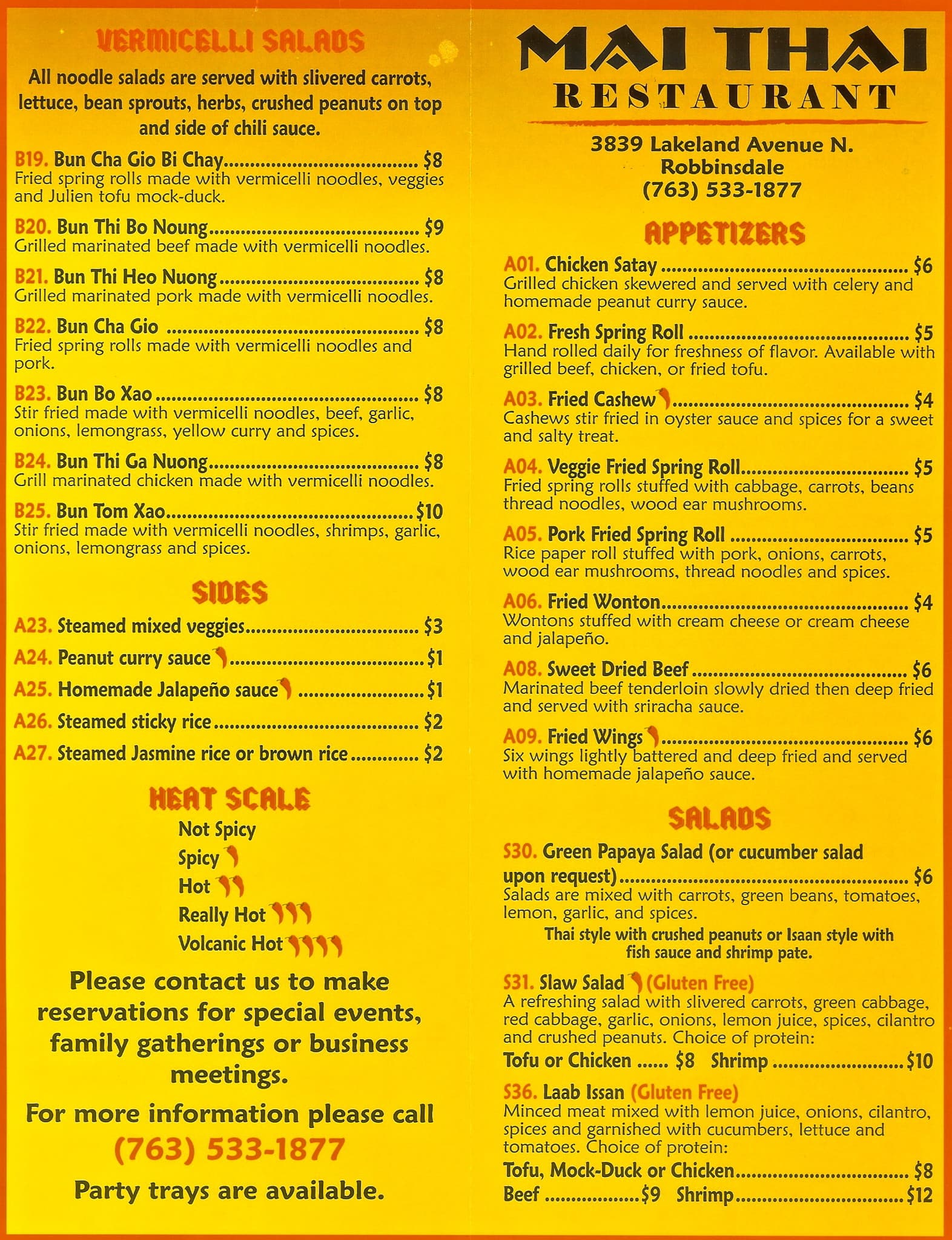 Mai Thai Restaurant Menu, Menu for Mai Thai Restaurant ...