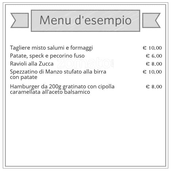Menu di Vinotinto alla Montagnola 