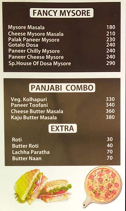 Menu at House Of Dosa, Ahmedabad
