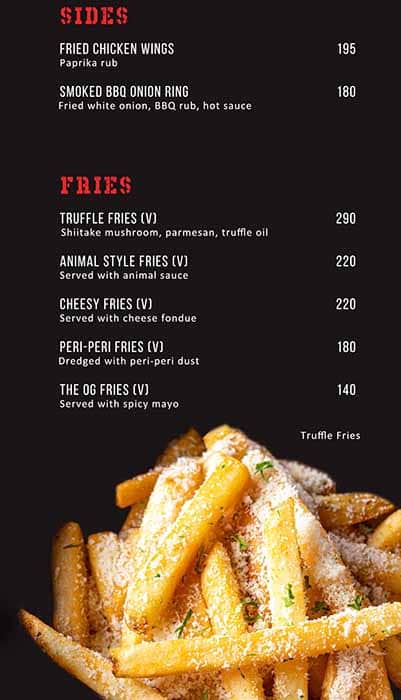 Louis Burger menu