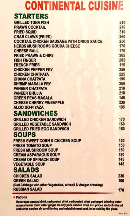 Magnolia Bar And Restaurant menu