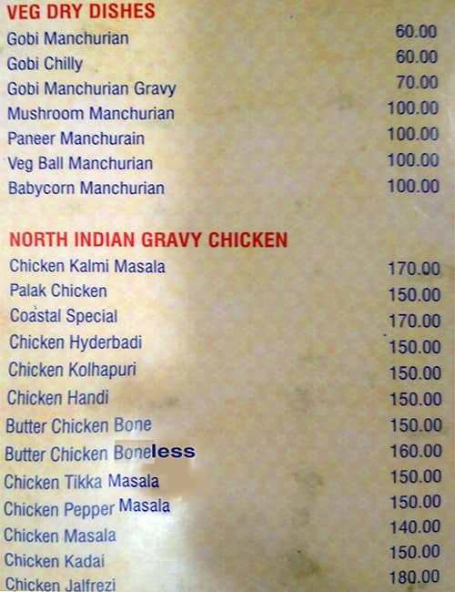 Coastal Biryani Paradise menu