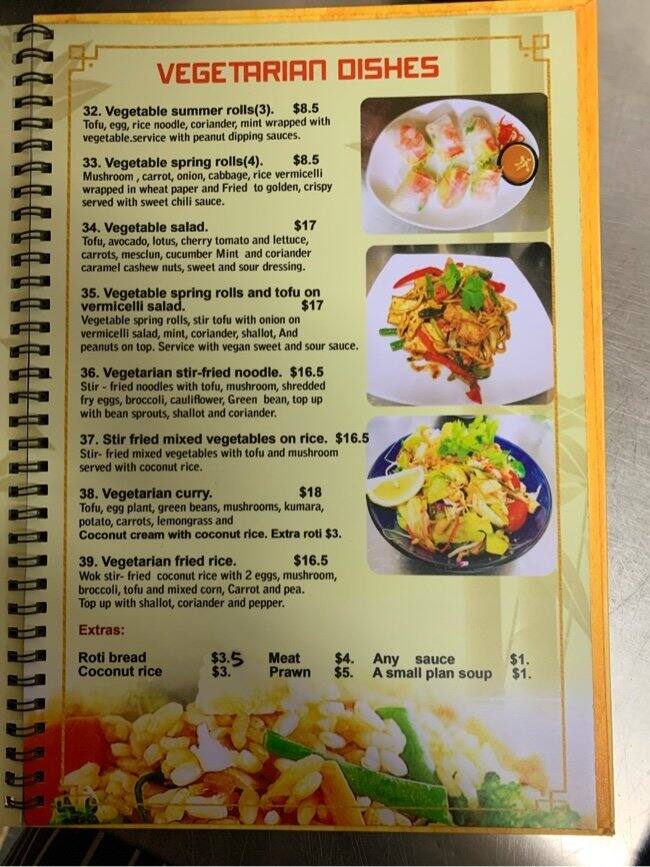 Vietnamese Restaurant Cafe Menu