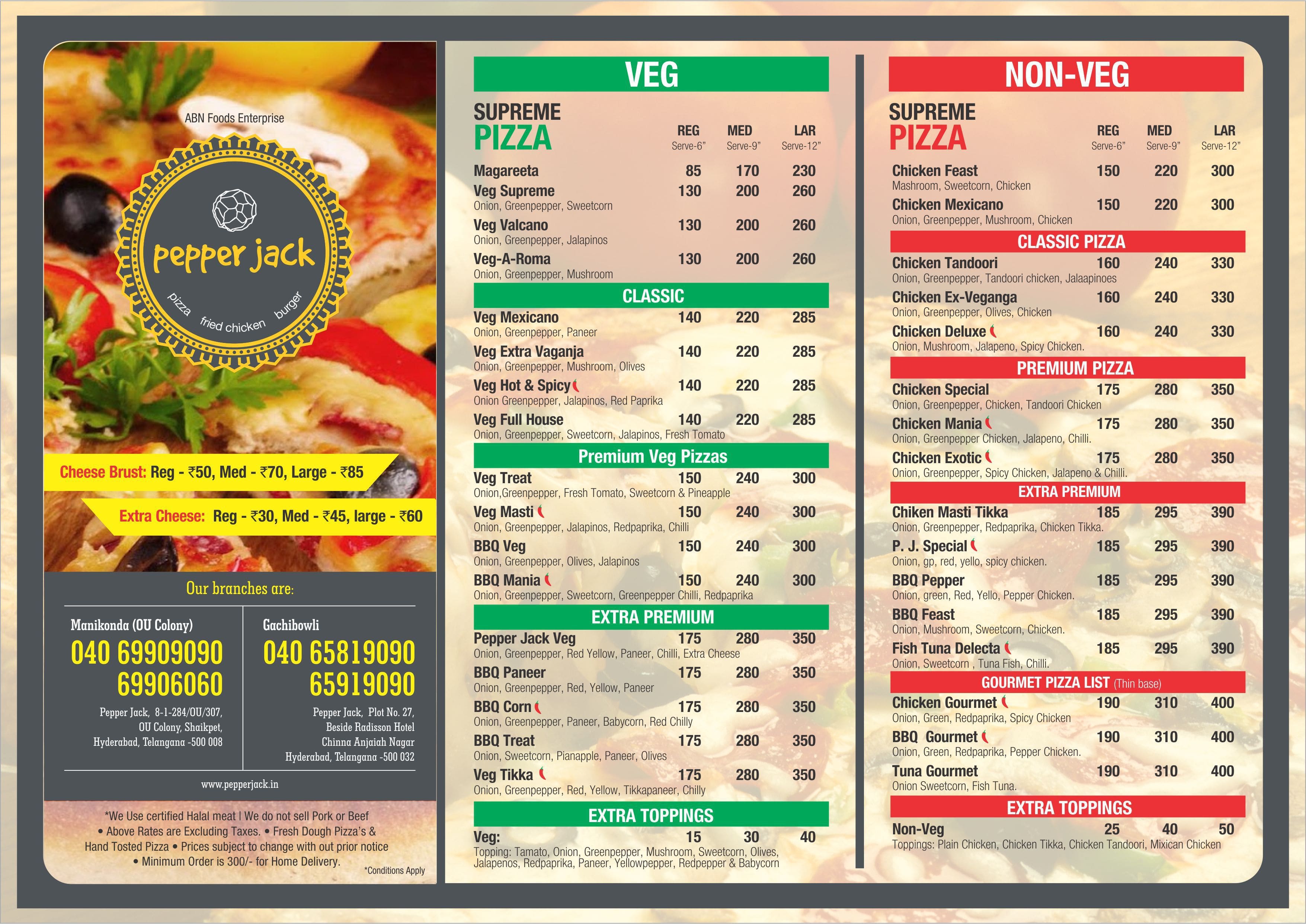 Pepper Jack Menu, Menu de Pepper Jack, Gachibowli, Hyderabad Zomato