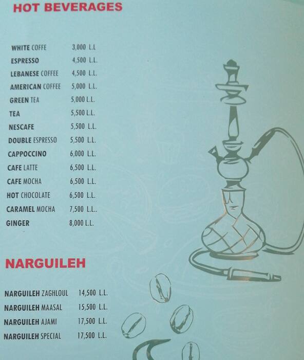 Square Cafe menu