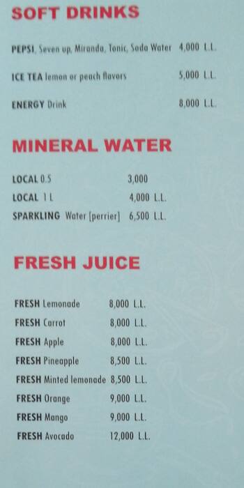 Square Cafe menu