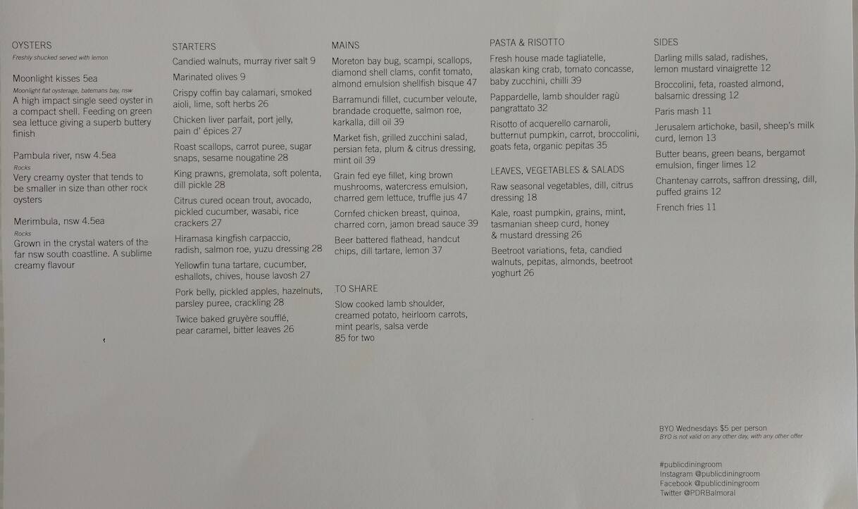 Public Dining Room Menu, Menu for Public Dining Room, Mosman, Sydney ... Public Dining Room Menu, Menu for Public Dining Room, Mosman, Sydney ...