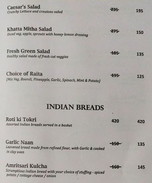 Garden Court menu