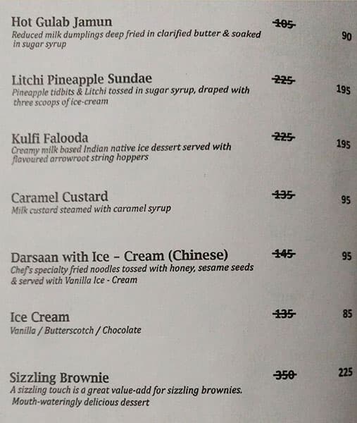 Garden Court menu