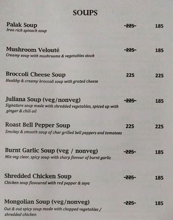 Garden Court menu