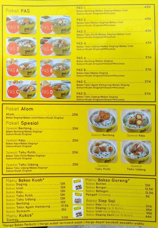 Bakso Atom Menu Menu For Bakso Atom Ciputat Timur Tangerang Zomato