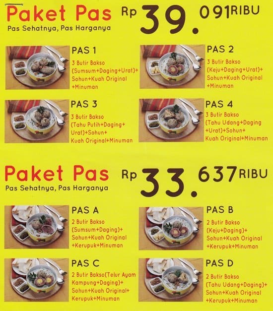  Bakso Atom  Menu Menu for Bakso Atom  Thamrin Jakarta 