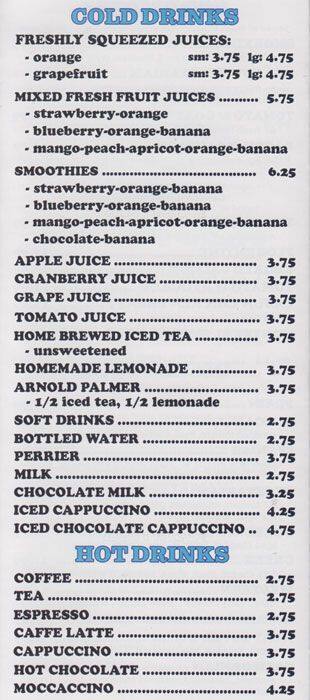 Over Easy menu