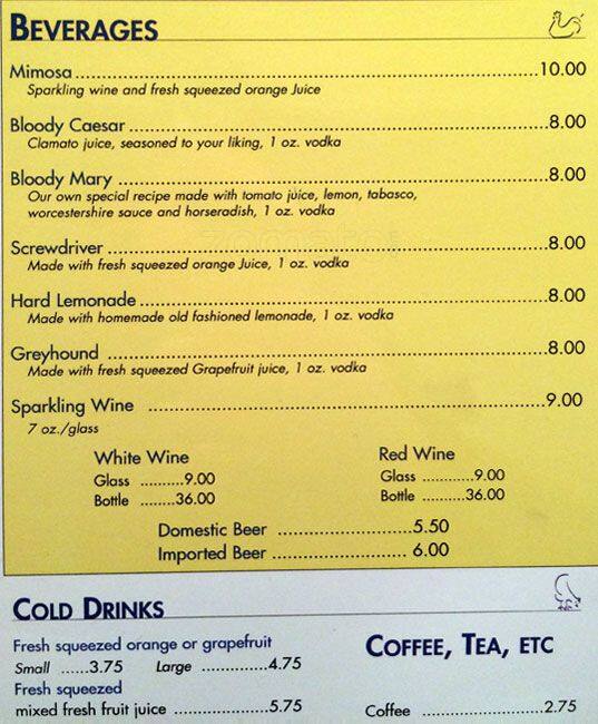 Over Easy menu