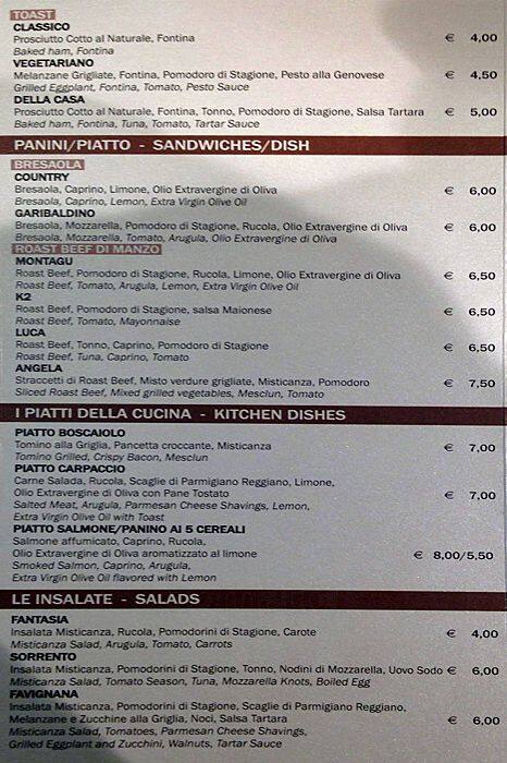 Menu di Pasticceria Angela Milano 
