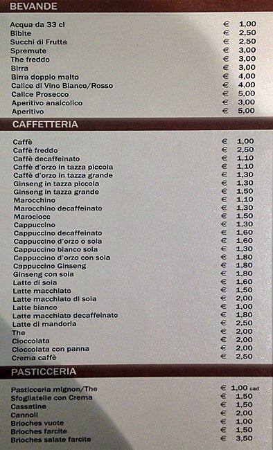 Menu di Pasticceria Angela Milano 