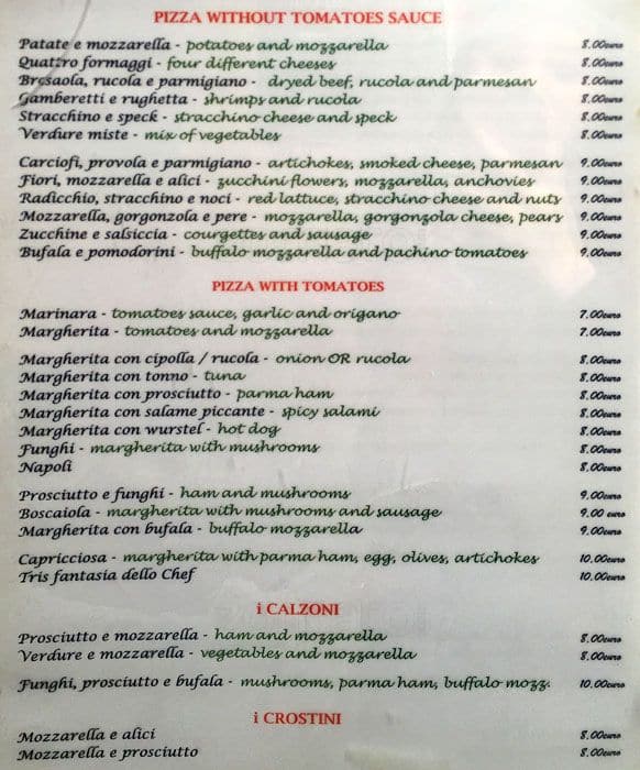 Menu di Pantharei 