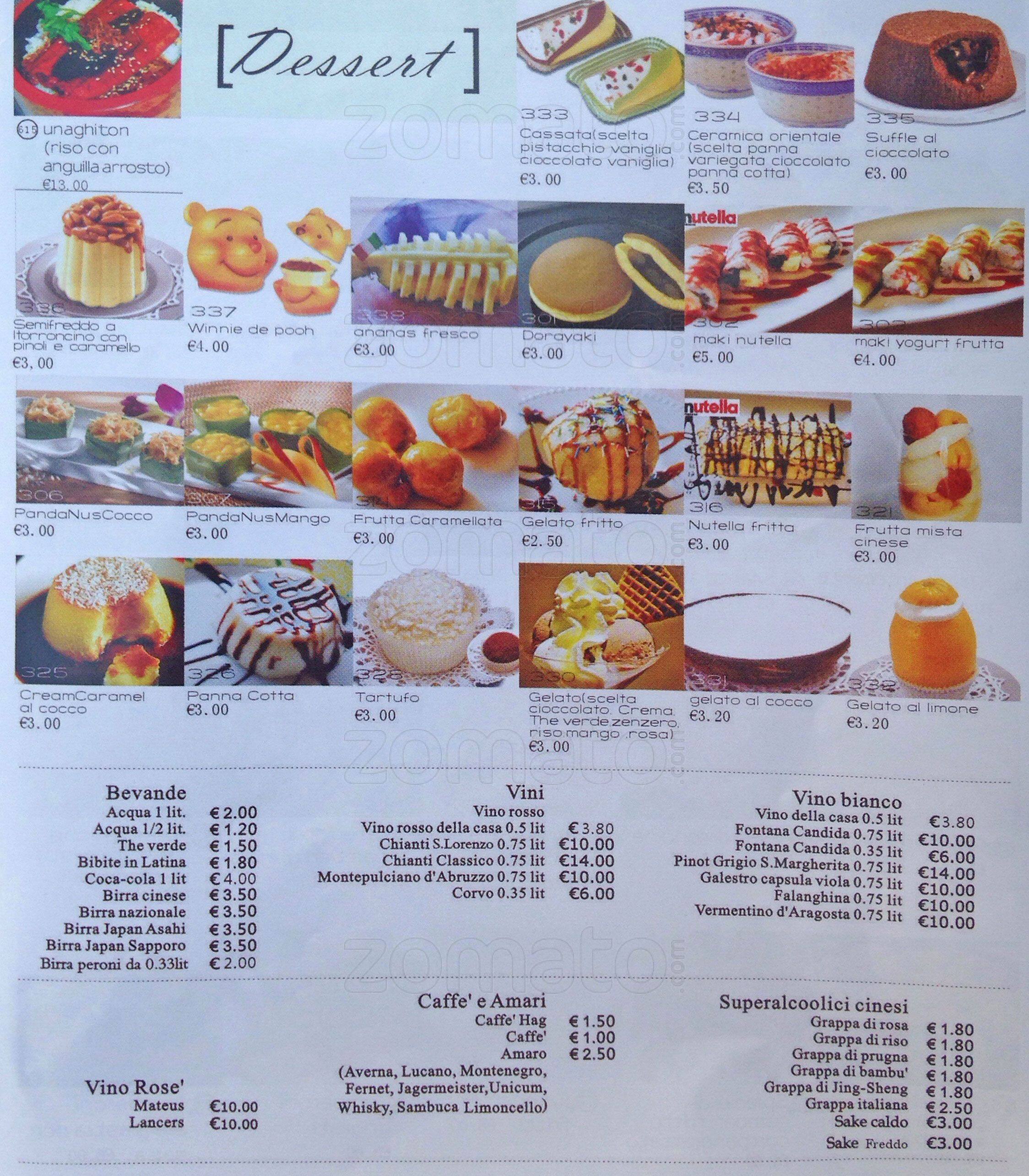 Menu di Bambù Restaurant 