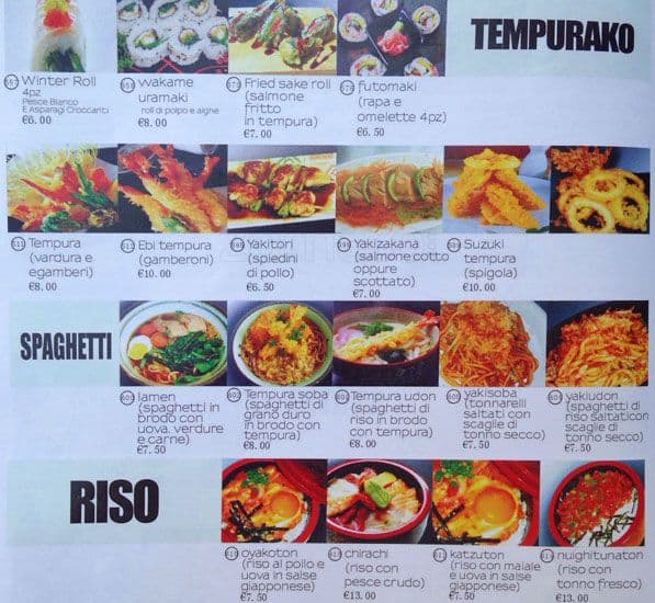 Menu di Bambù Restaurant 
