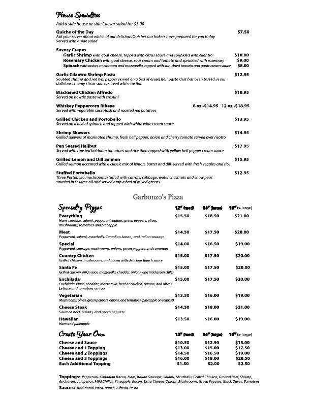 Blue Door Cafe Menu Menu For Blue Door Cafe Eagle Boise