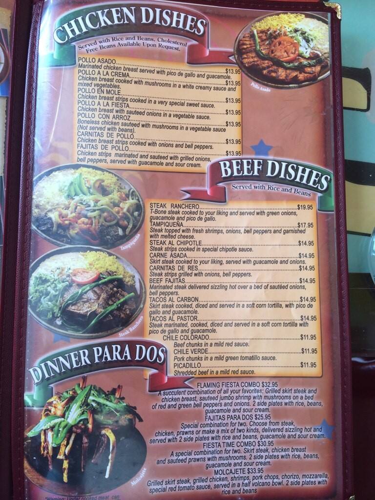 Menu at Fiesta Mexicana Family Restaurant, Woodland Park