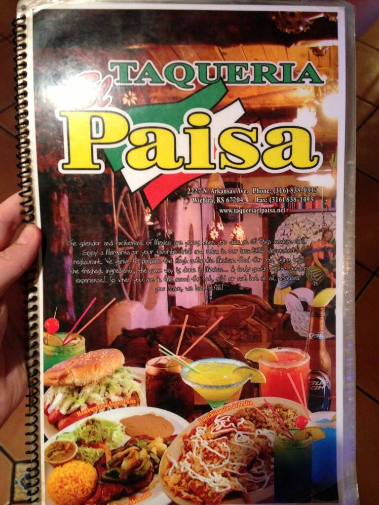 Taqueria El Paisa Menu, Menu for Taqueria El Paisa, Wichita, Wichita